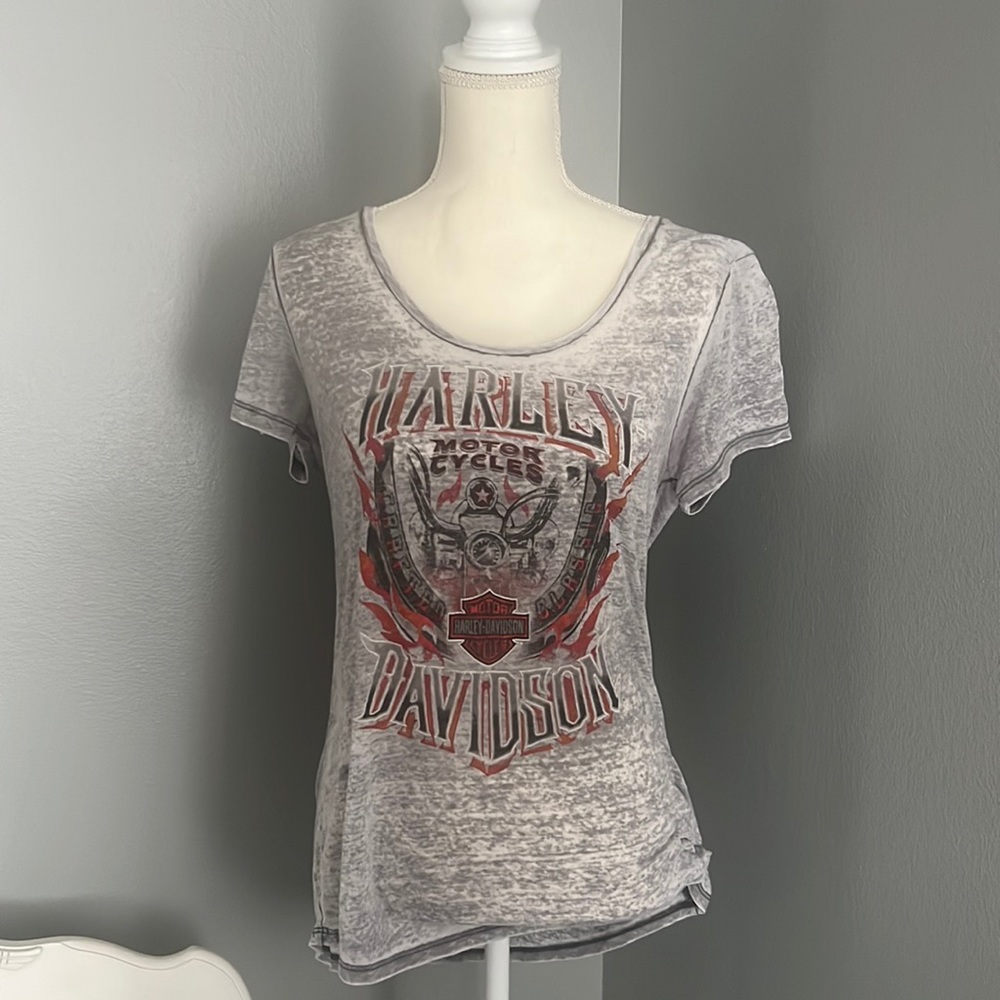 Women’s Harley Davison Burn Out Tee